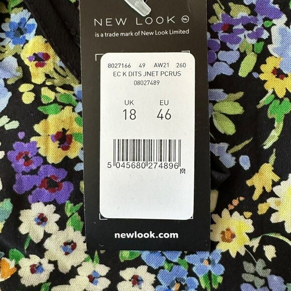 New Look Women's Long Sleeve Collared Mini Dress in Spring Floral -14 - Picture 5 of 7